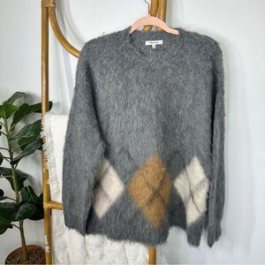 NWT Madewell Marilyn Placed Argyle Comfy Sweater sz M